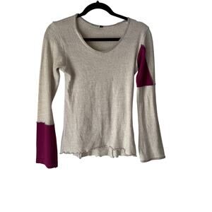 July Five Y2k Sweater Women Small Boho Pullover Long Sleeve Colorblock Top Fiary